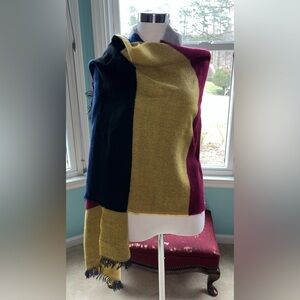 Merona Multicolor Winter Blanket Rectangle Scarf w/ Fringe Edges - 68x28 - EUC